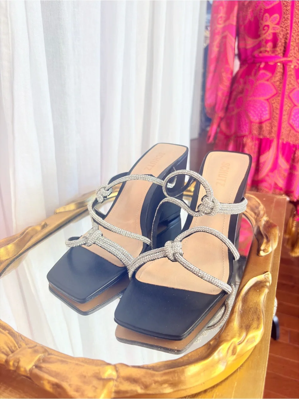 Schutz Lauryn Crystal Wedge Sandals Size 10 NWOB